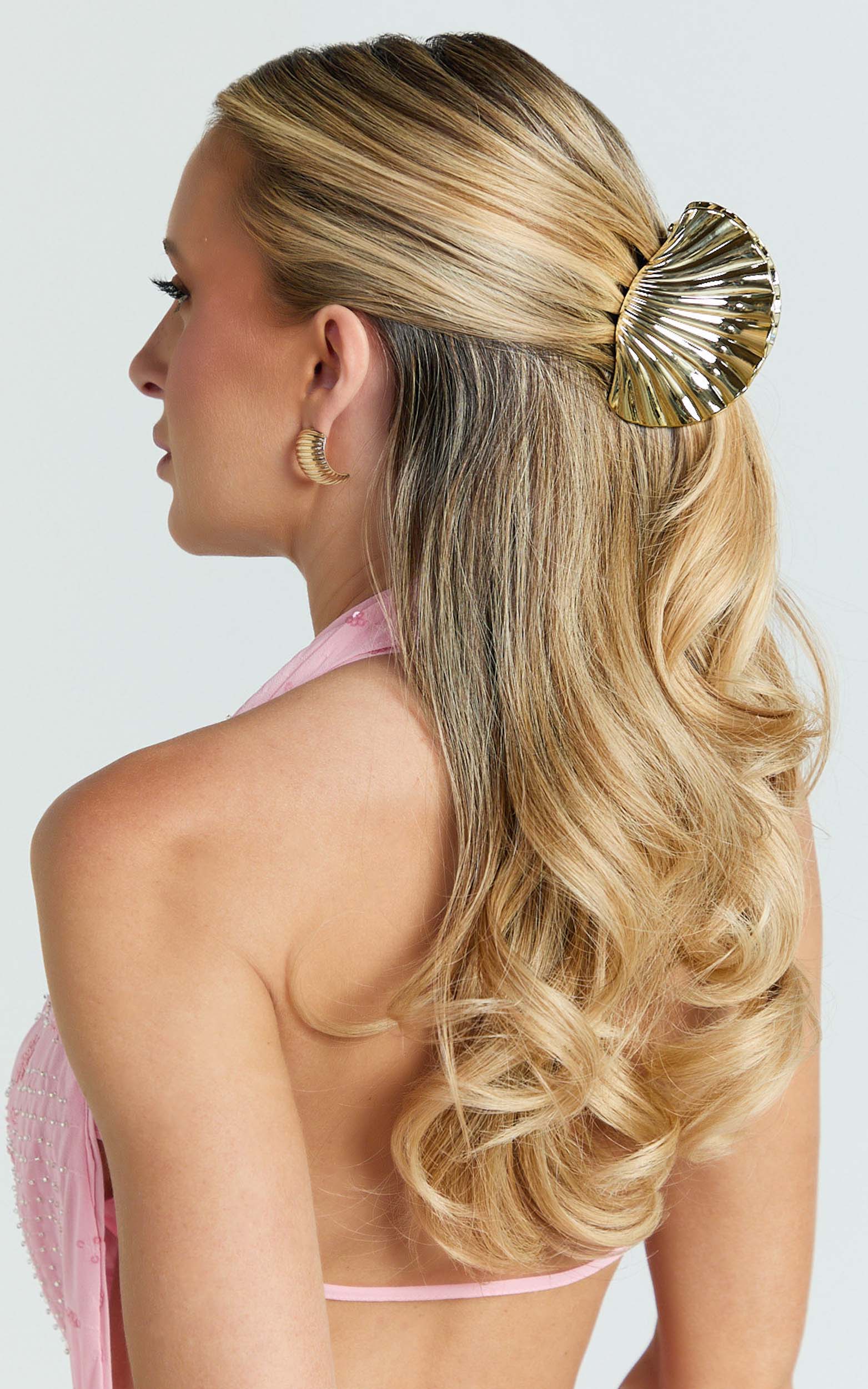 Fern Shell Hair Clip in Gold