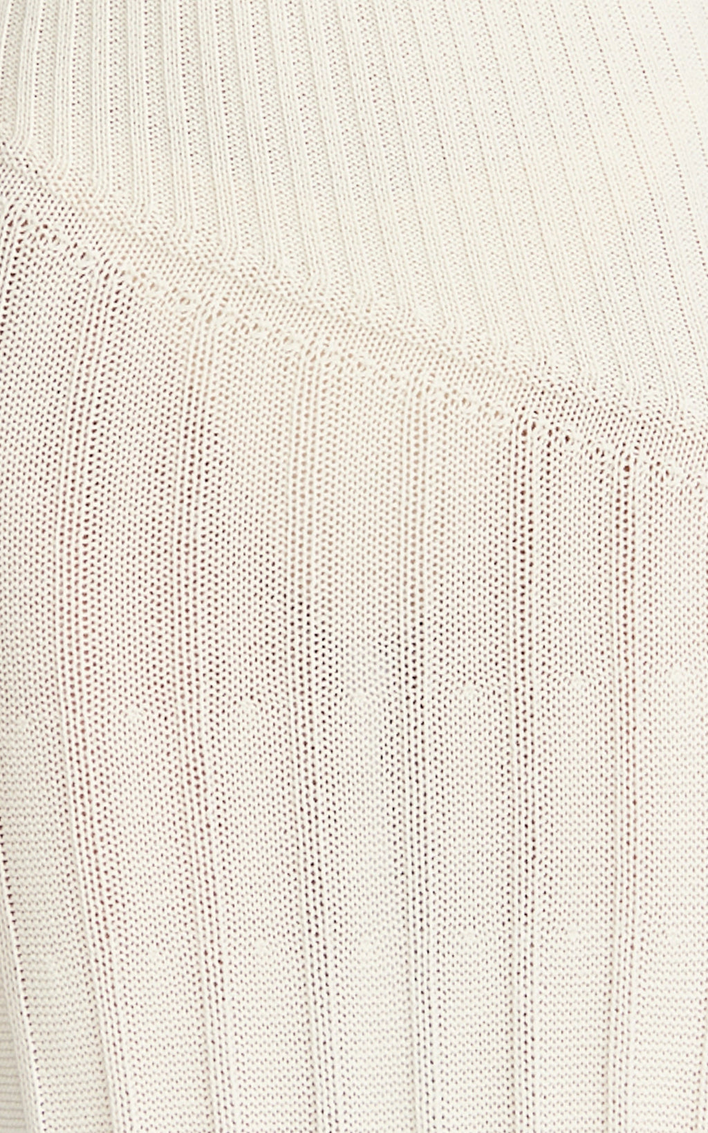 Elaine Midi Dress - Knit Off Shoulder Asymmetric Panel Dress in Cream
