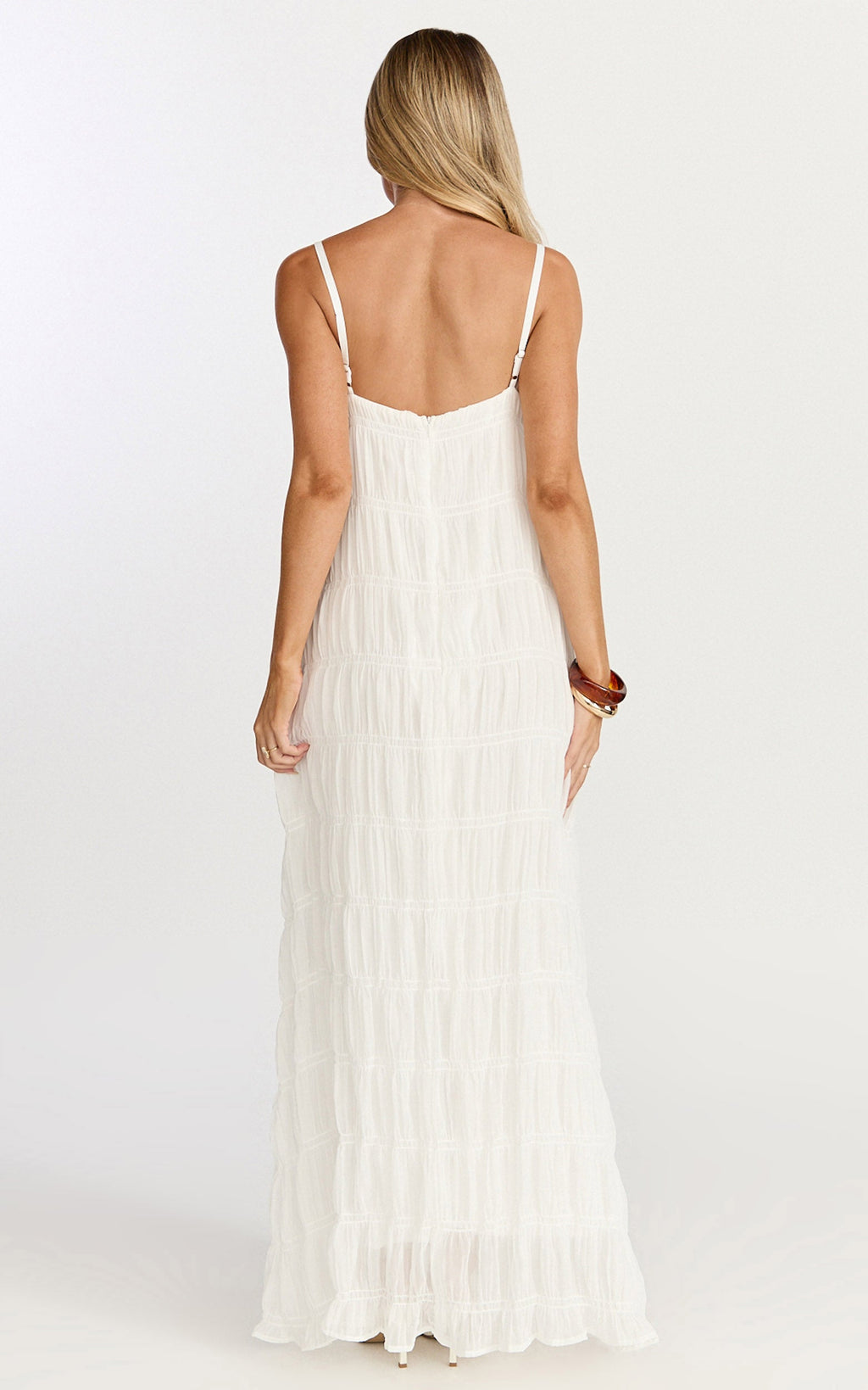 Cleo Maxi Dress - Textured Detail Dress in Cream