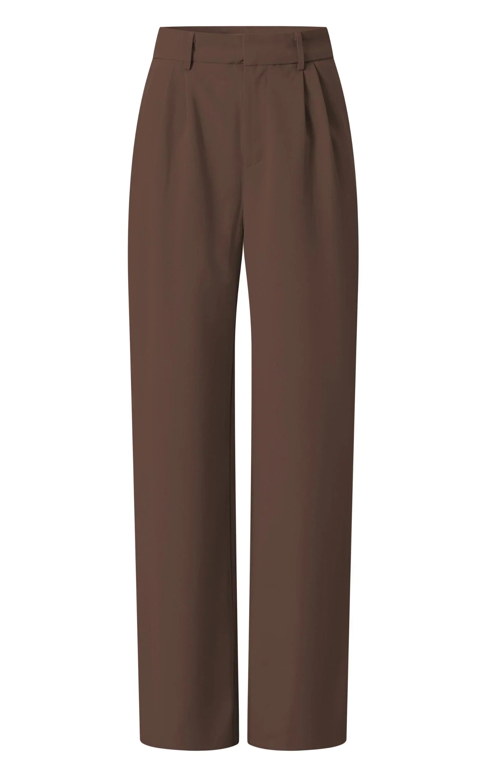Lorcan Pants - High Waisted Tailored Pants in Chocolate