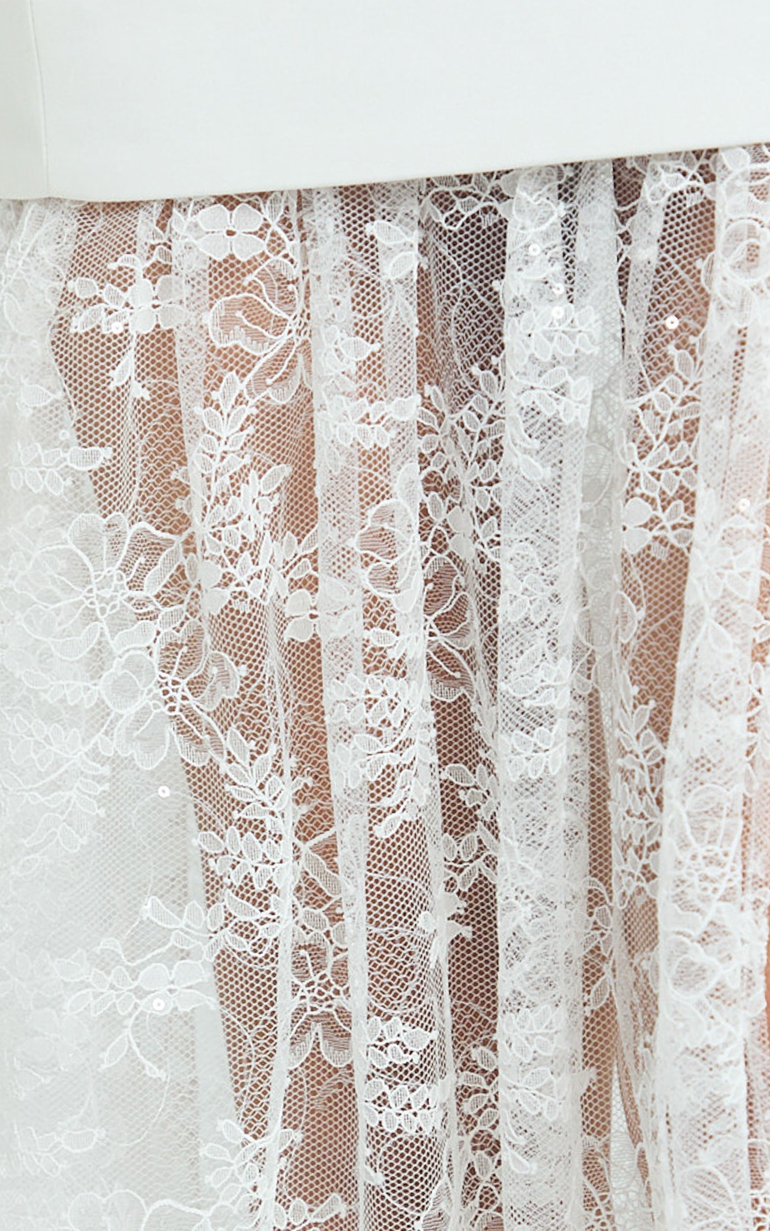 Alegra Maxi Dress - Peplum Bodice Lace Skirt Dress in Ivory