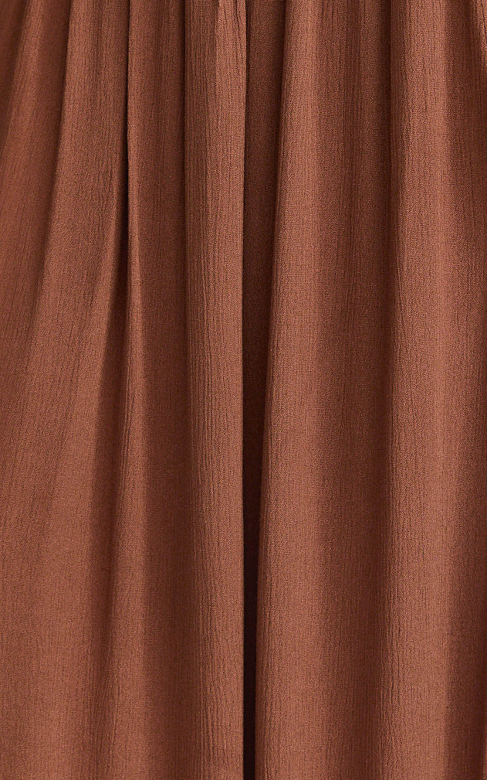 Anessa Maxi Skirt - Elastic Waist Maxi Skirt With Thigh Split in Mocha