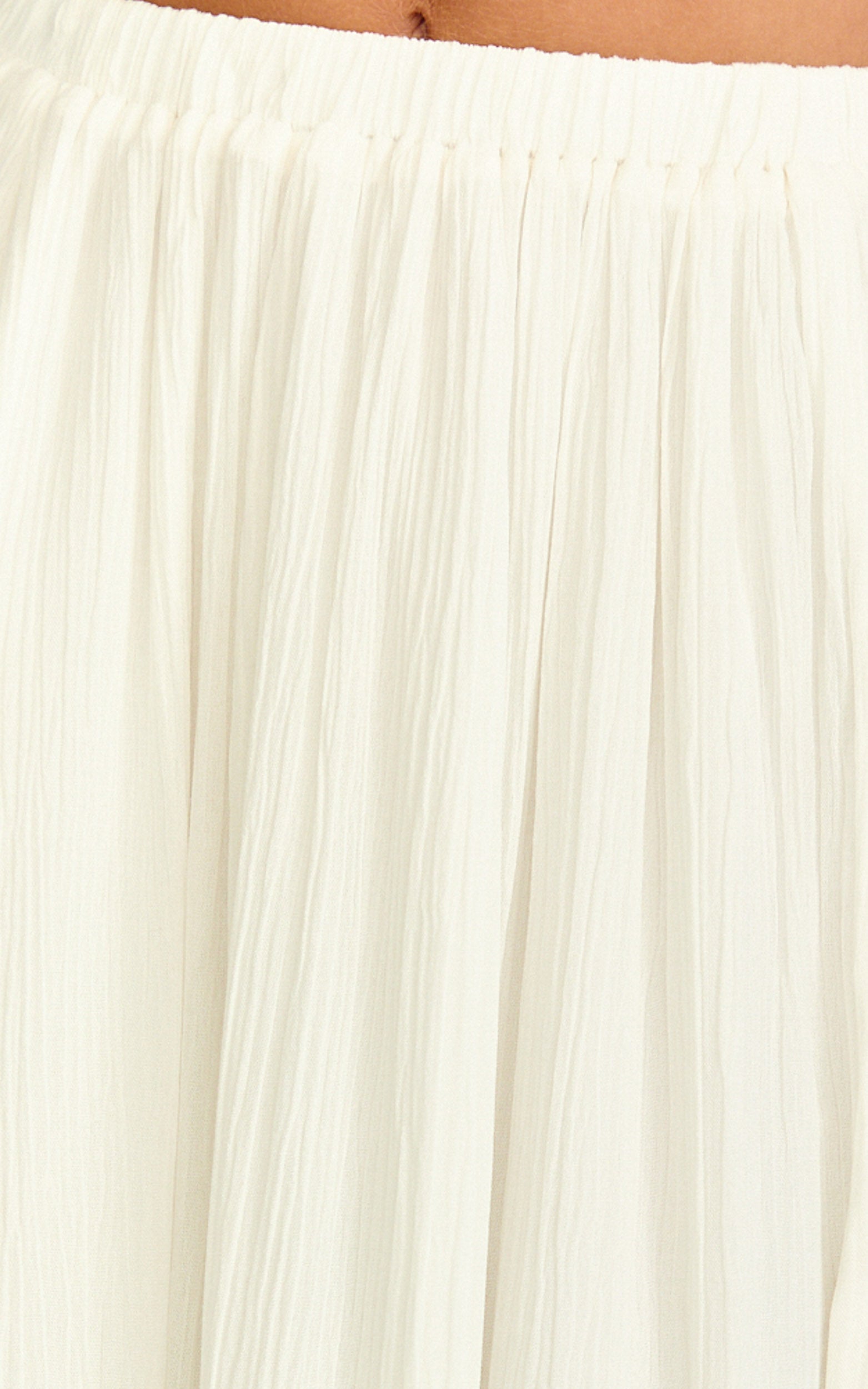 Anessa Maxi Skirt - Elastic Waist Maxi Skirt With Thigh Split in Natural
