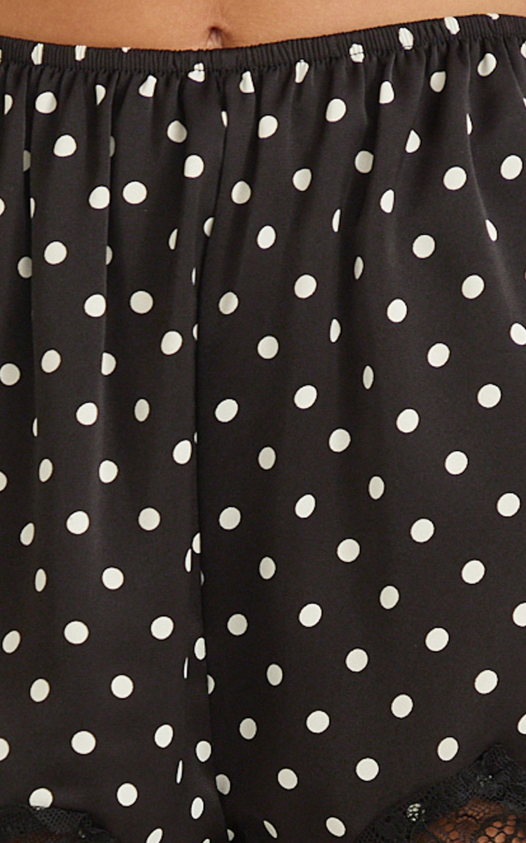 Audrey Shorts - Slip Shorts in Black Polka Dot
