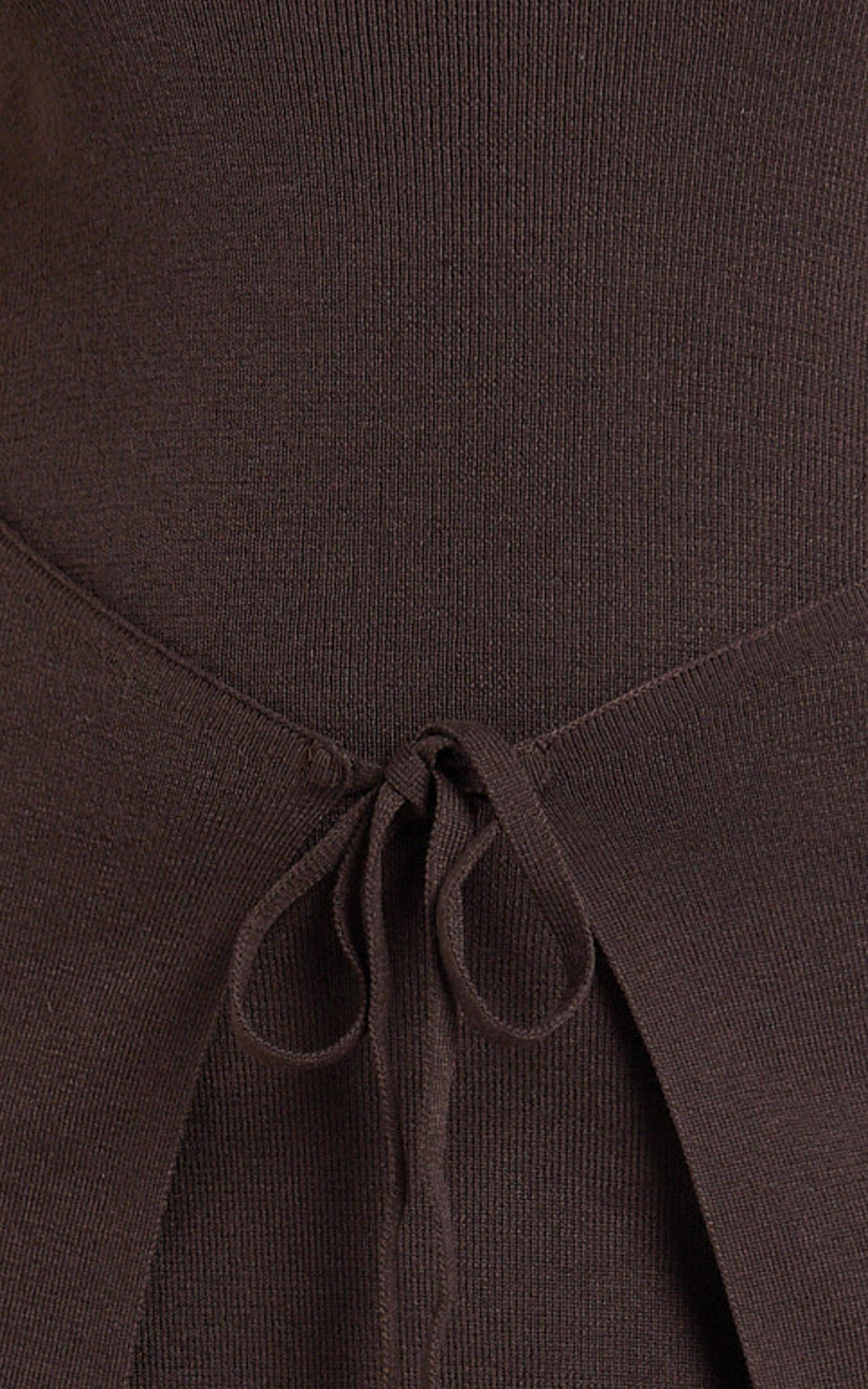 Chloe Mini Dress - Strapless Asymmetric Front Wrap Knit Dress in Chocolate