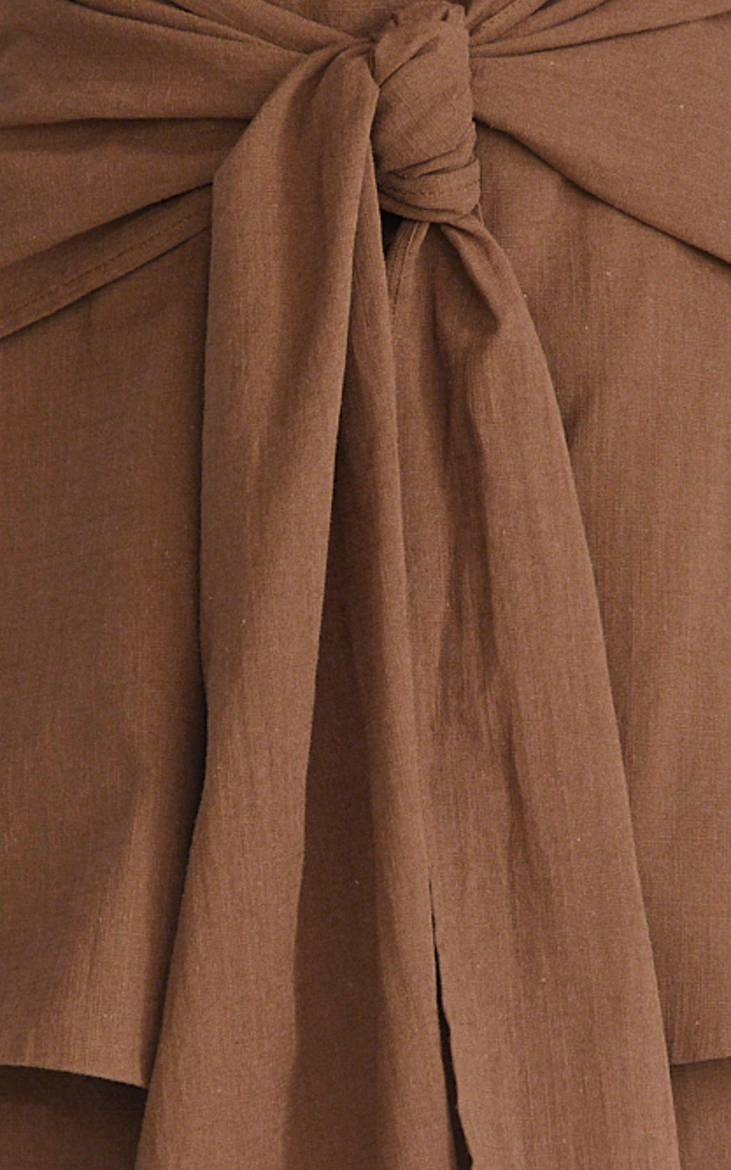 Cora Paige Two Piece Set - Strapless Tie Detail Top and Wide Leg Pant Set in Chocolate