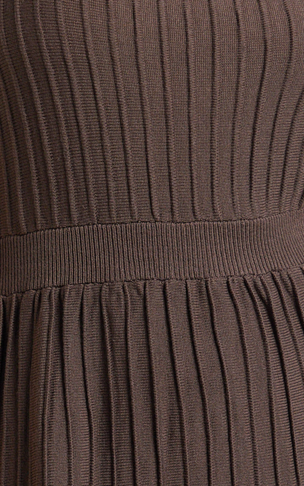 Donissa Midi Dress - Panelled Knit Dress in Chocolate