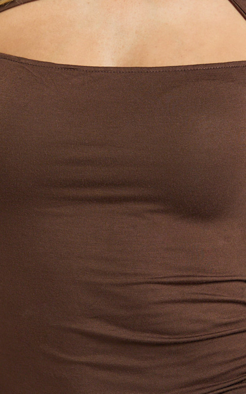 Edith Top - Twist Detail Long Sleeve Top in Chocolate