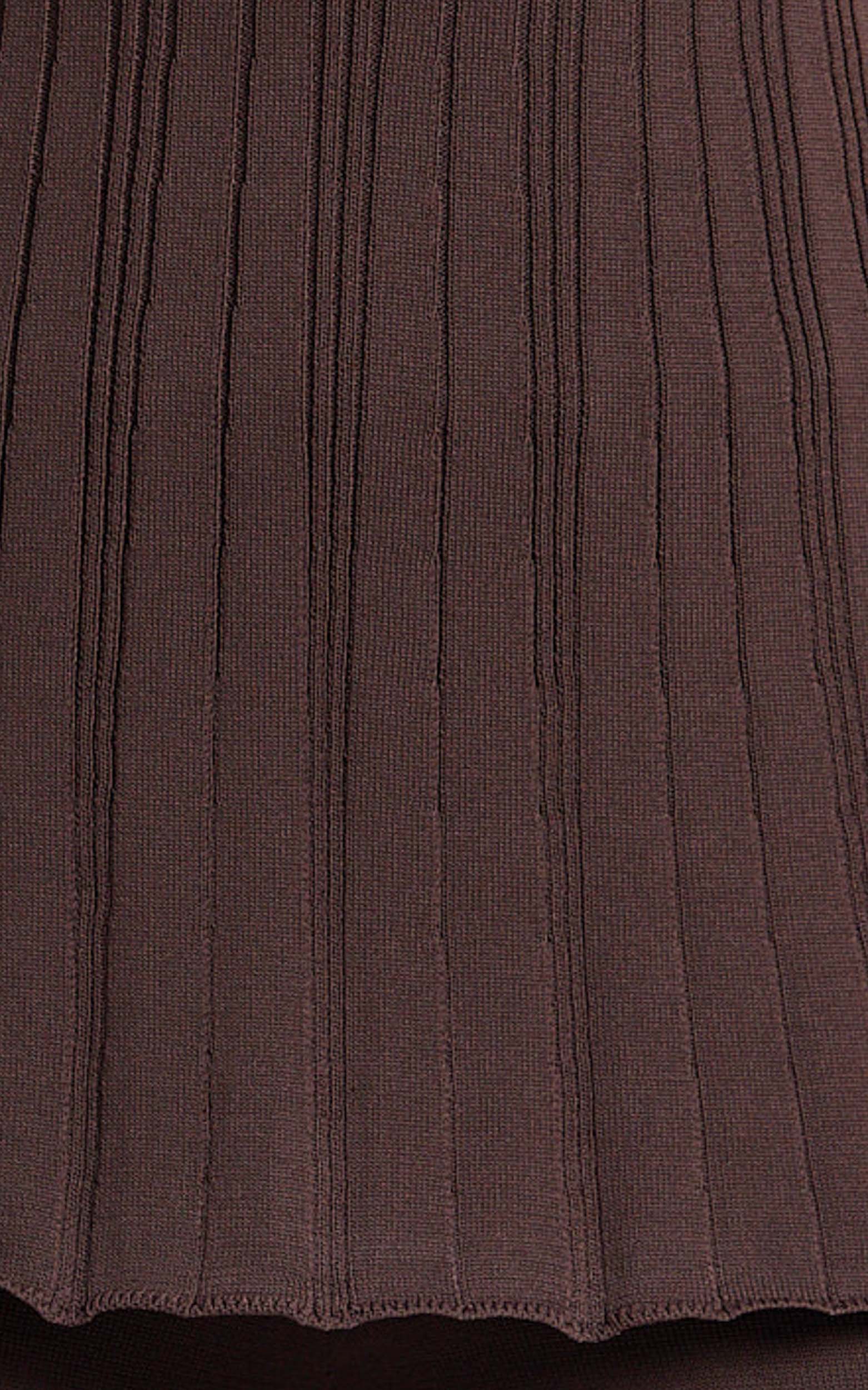 Elodie Two Piece Set - Rib Knit Top and Pant Set in Chocolate
