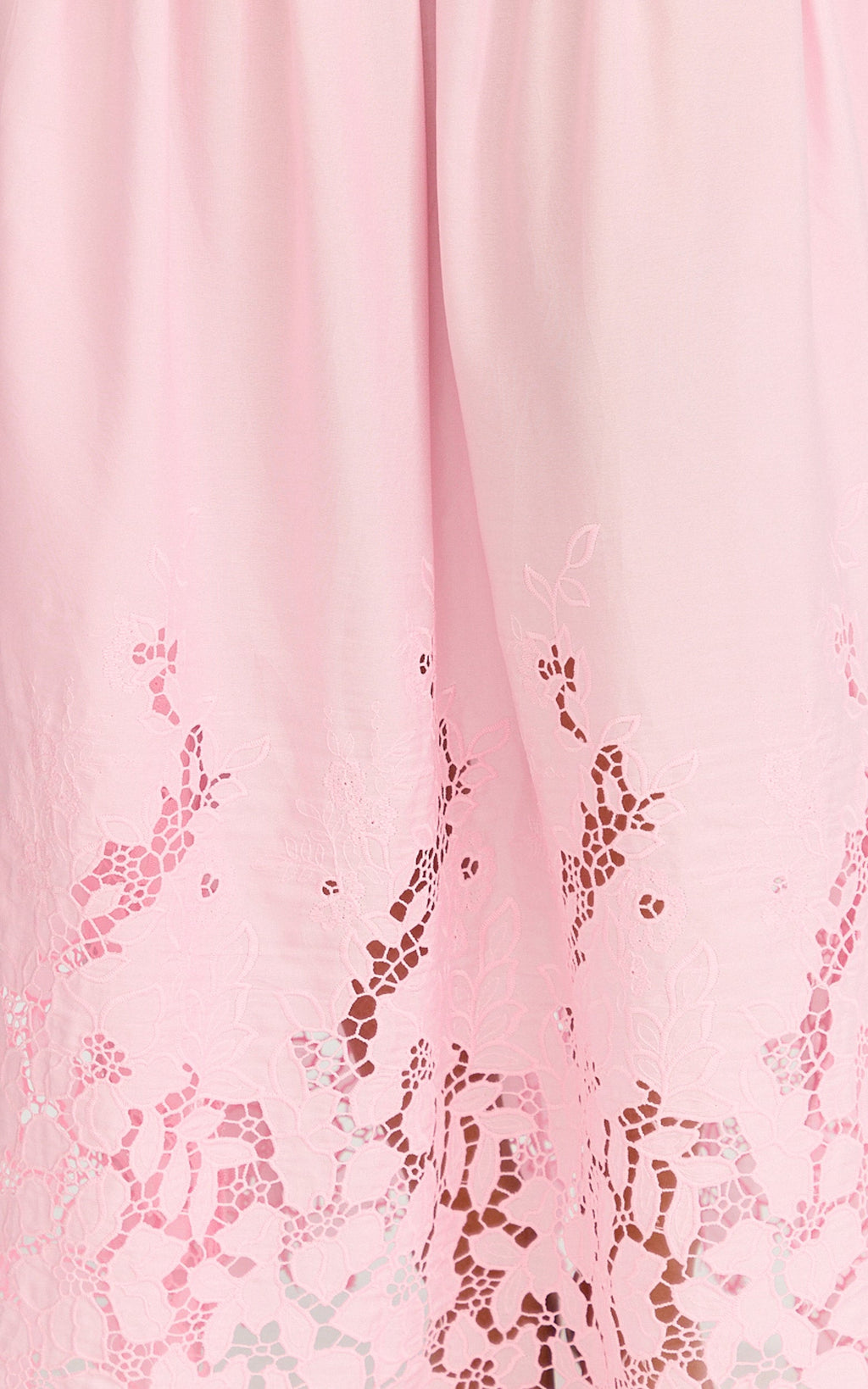 Everly Maxi Dress - Straight Neck Broderie Cut Out Hem Dress in Pink