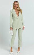 Hermie Pants - High Waisted Cropped Tailored Pants in Sage
