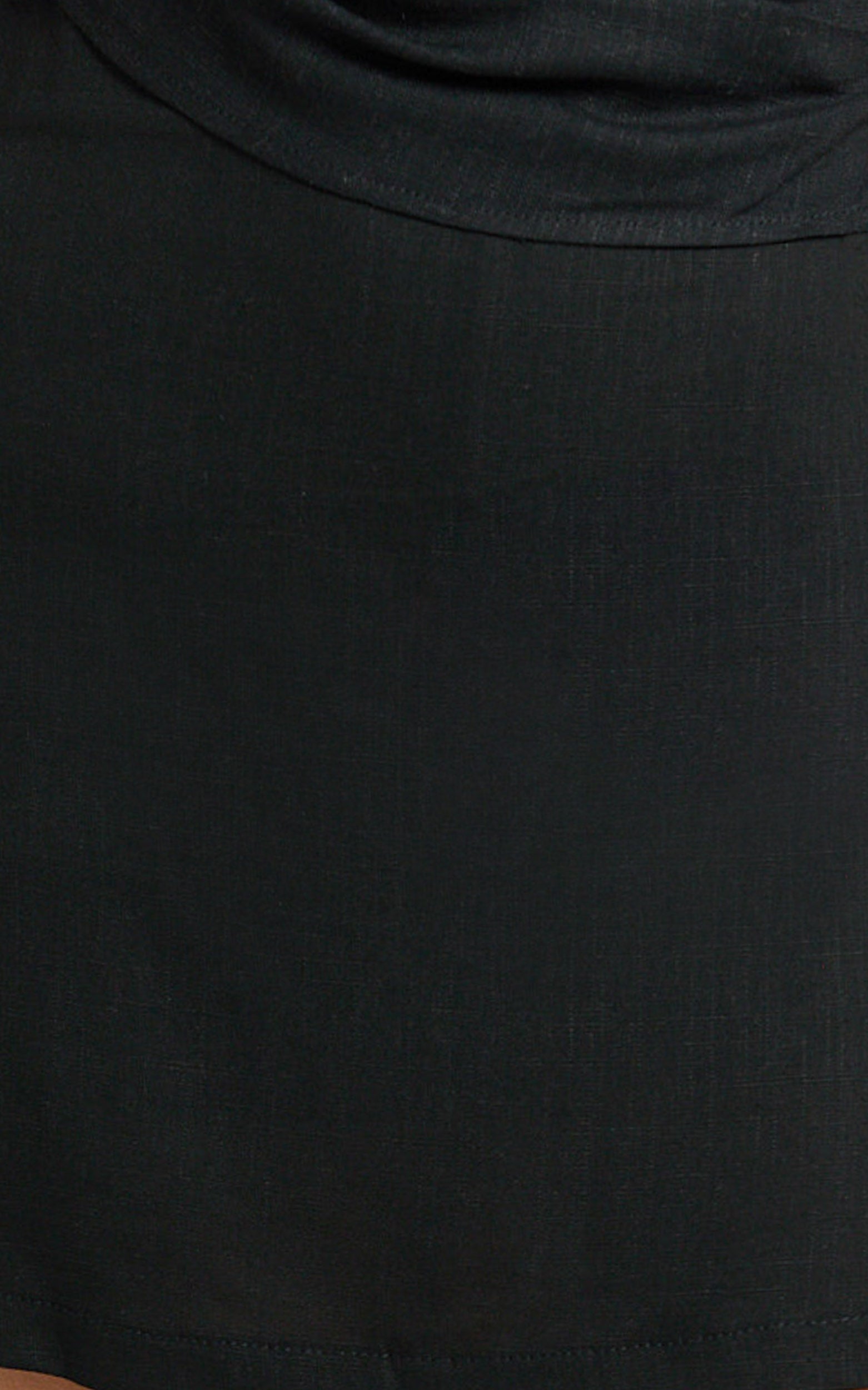 Robilyn Top - Off Shoulder Linen Look Top in Black