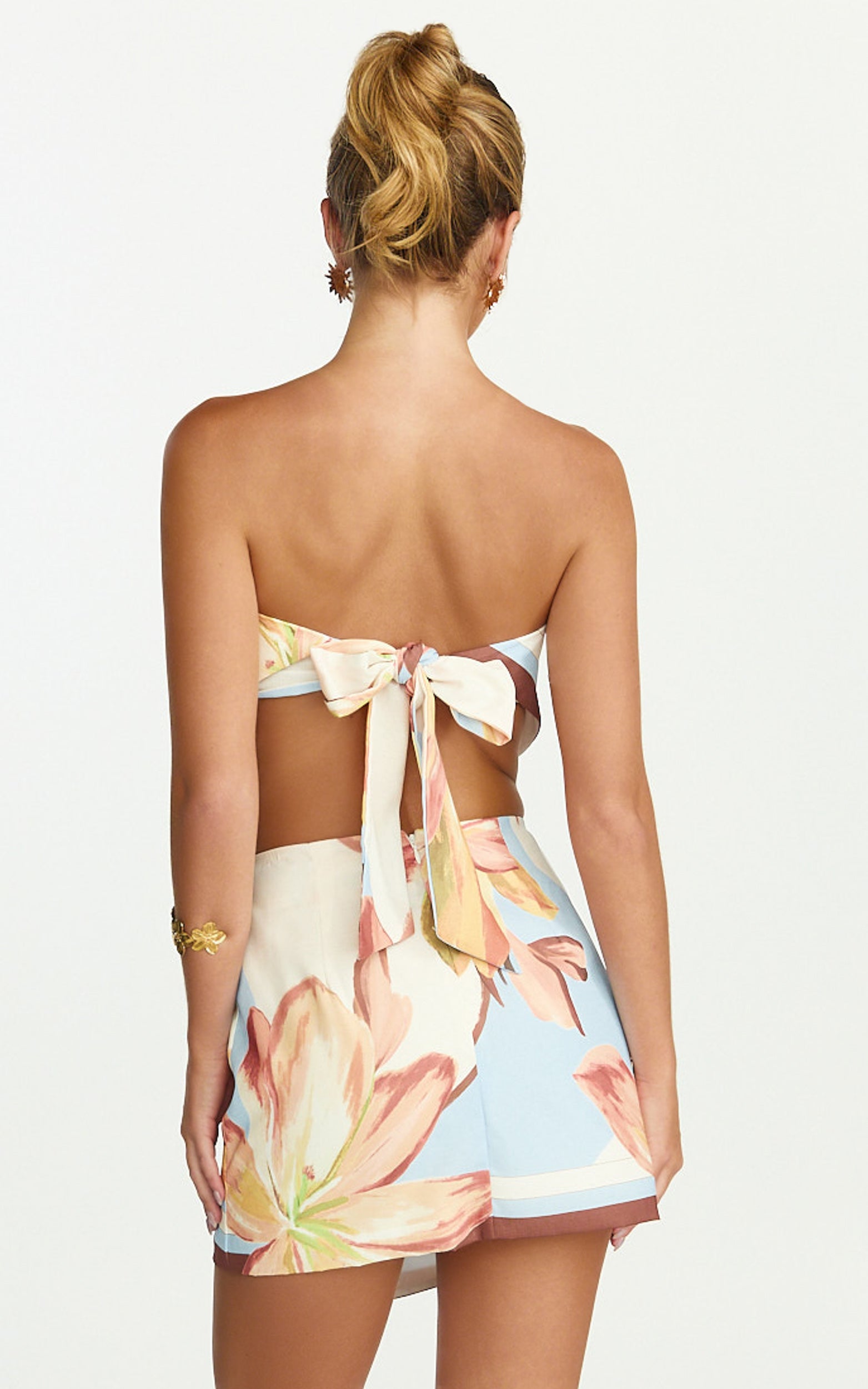 Robyn Top - Bandana Tie Back Top in Cornflower Blue