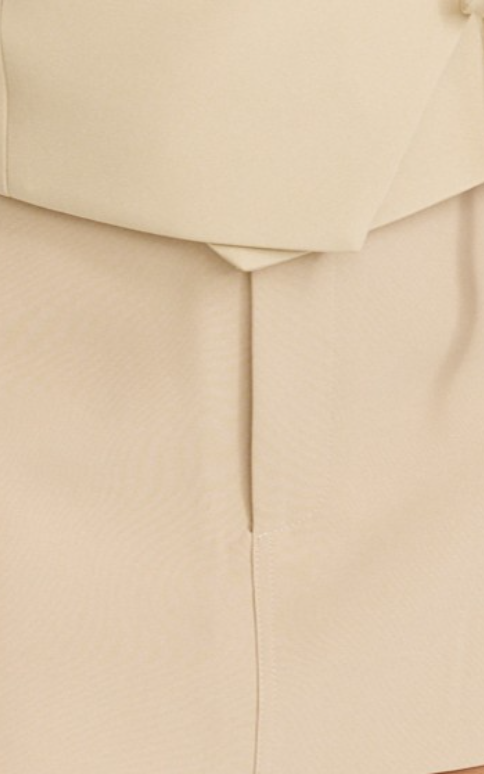 Ursula Mini Skirt - Structured Tailored Skirt in Putty
